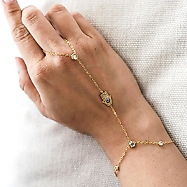 Gold Taş Detaylı Nazar Boncuklu Şahmeran