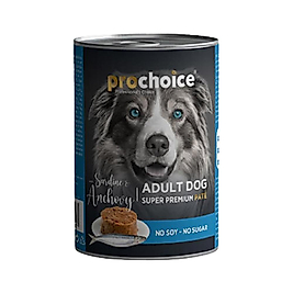 Prochoice Sardalyalı ve Hamsili Şekersiz Yetişkin Köpek Konserve Maması (400 g)