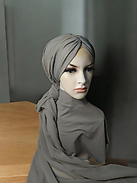 Gri bone şal