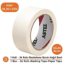 Toptan Astel Maskeleme Bandı 50x40 - Boya & Badana Bandı (1 Koli - 36 Adet)