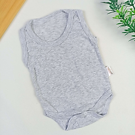 Delikli Kumaş Askılı Badi - Gri