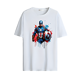 90'lar Çizgi Film Karakteri Captain America Baskılı Oversize Unisex Tişört