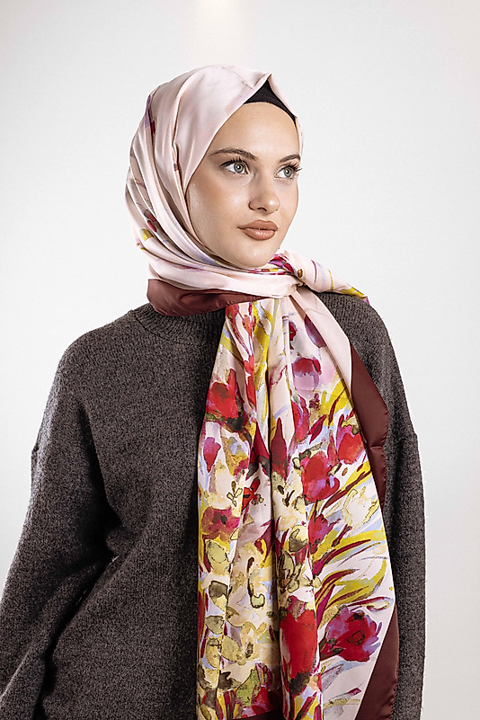 ALFA SİLK ŞAL İLKBAHAR ÇİÇEKLERİ DESENİ