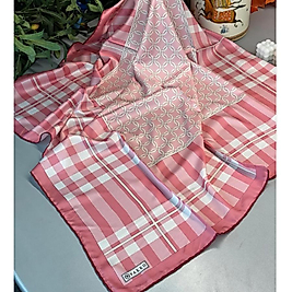 Ekose Desen Vakko Twill Eşarp-Pembe