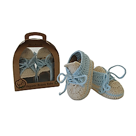 Organik Bebek Patiği Spor Mavi 0-12 Aylık Organic Bonny Baby