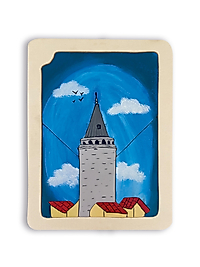 Ahşap Galata Kulesi Puzzle Tablo