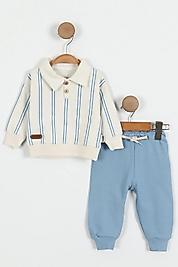 Erkek Bebek Polo Yaka Çizgili 2’li Takım 6-24 Ay