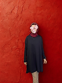 Ortası Dikişli Merserize Dokunuşlu Tiriko Tunik