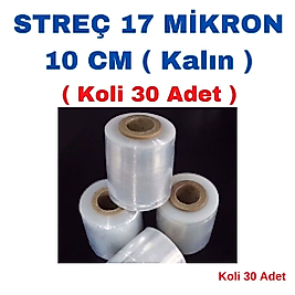 Streç 17 Mikron Kalın 10 cm Koli 30 Adet