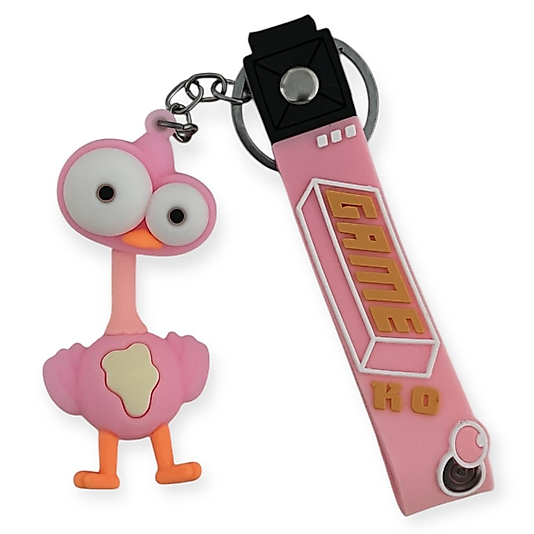 3 Boyutlu Pembe Devekuşu Anahtarlık