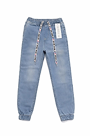 6-10 Yaş Lastikli Paça Açık Mavi Erkek Çocuk Kot Pantolon
