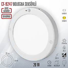 Cata CT-9247 BOLOGNA SENSÖRLÜ 20W (Gece-Gündüz)