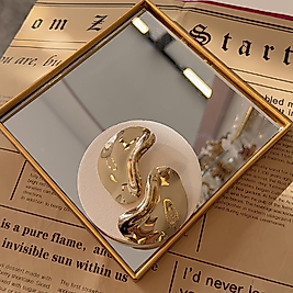 Geometrik Gold Plaka Küpe