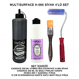 500ML H:060 SİYAH HYBRİD + 250ML PARLAK VERNİK 4'LÜ SET