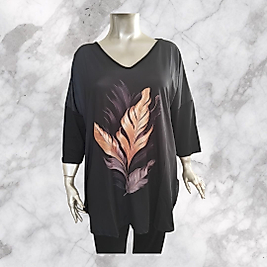 salaş model tunik yaprak desenli