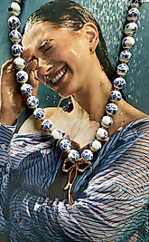 Mavi Çini Özel Tasarım Kolye, Küpe, Yüzük & Bileklik Takımı