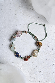 Sertifikalı Çakra Naturel Kesim Makreme Örgü Bileklik