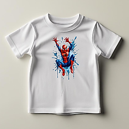 Spider Man Baskılı Normal Kalıp  Çocuk Tişört