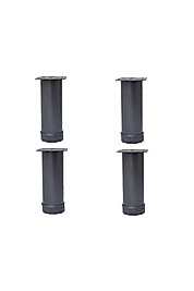 Tablalı Ayarlı Mobilya Ayağı 10 cm R:42 Siyah Metal