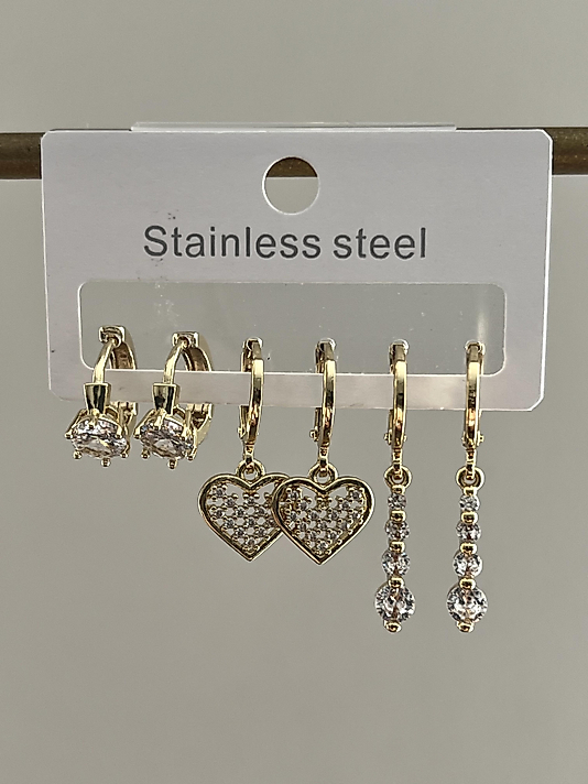 Çelik 6’lı Gold Suyolu Küpe