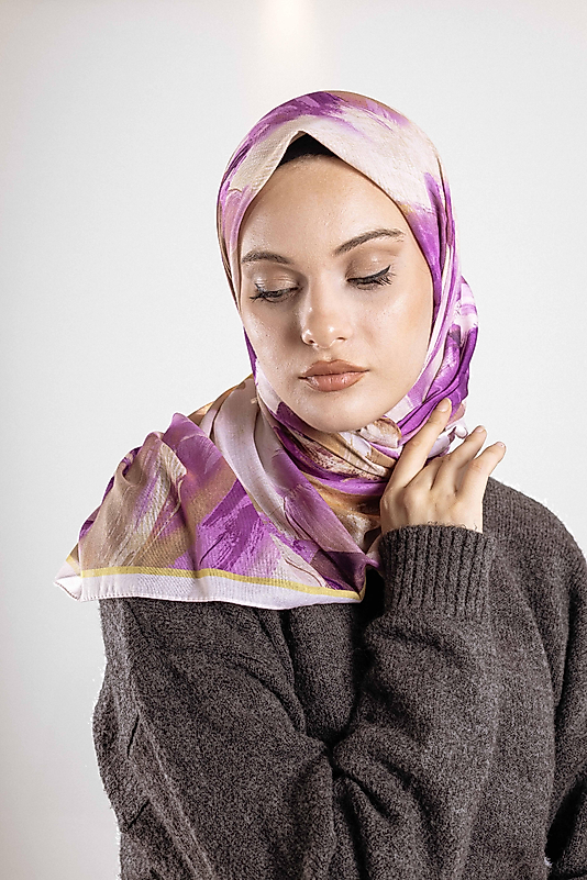 Desenli Soft Eşarp Koleksiyonu Pastel Desen-1