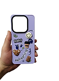 İnfinix Hot 40i Baby Ayıcık Kabartmalı Telefon Kılıfı Lila