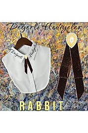 Rabbit Taşlı Broş Kadın Yaka Aksesuarı Yaka Kurdela Erkek Kurdele Broş Yaka Iğnesi Gotik Aksesuar