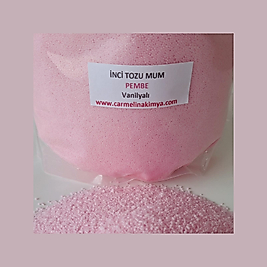 İnci Tozu Mum Pembe Renk ,Vanilya Esanslı ,200gr