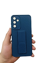 Samsung Galaxy A25 Standlı Elgeçli Silikon Telefon Kılıfı Lacivert