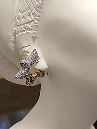 14K Taşlı Yıldız Halka Küpe