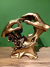 MERCAN MOBİLYA AKSESUAR,EL POLYESTER , Gold, Polyester Dekoratif Maske Biblo, Gold Dekor, Yeni Yıl Hediyesi  25 cm