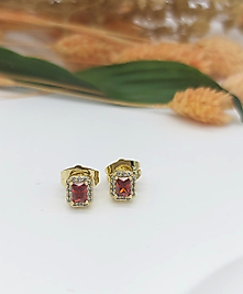 Xuping Bordo Taş Detaylı Küpe