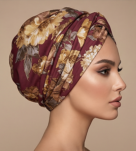 Önü düğümlü dolgulu desenli yaldızlı bone