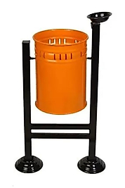 Sakka metal H ayaklı çöp kovası (turuncu)