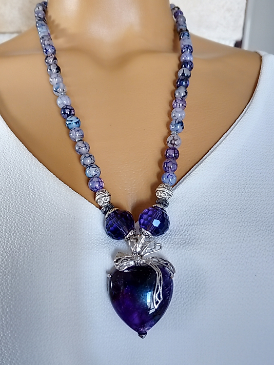 Akik amerist uzun kolye