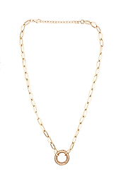 Gold, Zirkon Taşlı Halka Kolye