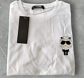 KARL LAGERFELD BASKILI İKONİK LOGOLU T-SHIRT