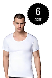 Gümüş 3003 Erkek Penye Bisiklet Yaka Atlet 6 lı Paket