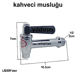 KAHVECİ MUSLUGU 1/2 SEMAVER MUSLUĞU 1.KALİTE T TİPİ AĞIR