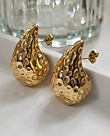 Jade'm Gold Paslanmaz Çelik Damla Küpe