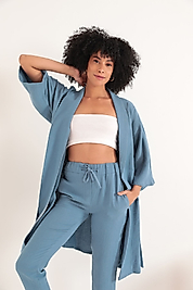 Kimono Üst - İNDİGO