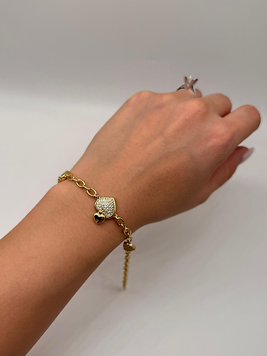 Xuping Gold Taşlı Kalp Bileklik