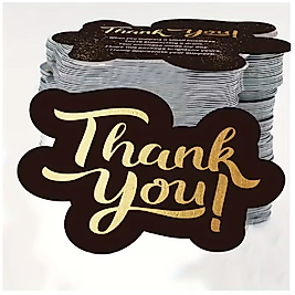 ( 50 X ADET ) THANK YOU SİYAH & ALTIN İŞLETME TEŞEKKÜR KARTI