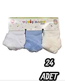 Bebek Yetiş Yenidoğan Havlu Çorap 24 Adet
