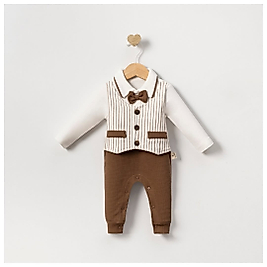 Erkek Bebek 0-12 Ay Papyonlu Tulum