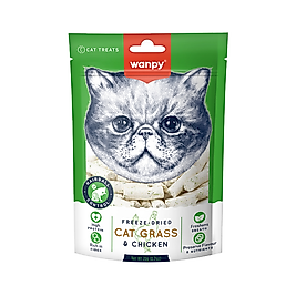 Wanpy Dondurulmuş Kedi Çimi ve Tavuk Etli Ödül (20 g)