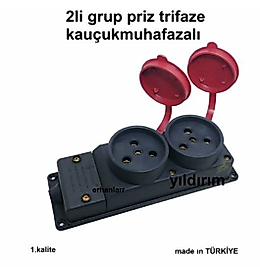 GRUP PRİZ MUHAFAZALI SAĞLAM 2Lİ TRİFAZE KAUÇUKLU KALİTE