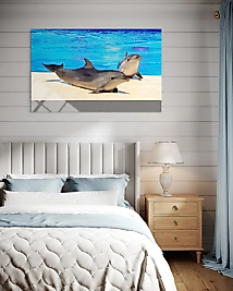 İki Yunuslu Cam Tablo