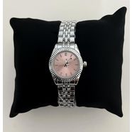 Silver İçi Pembe Yuvarlak Saat