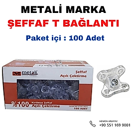 Metali Marka Şeffaf T Bağlantı Kutu 100 Takım ( Koli 18 kutu )